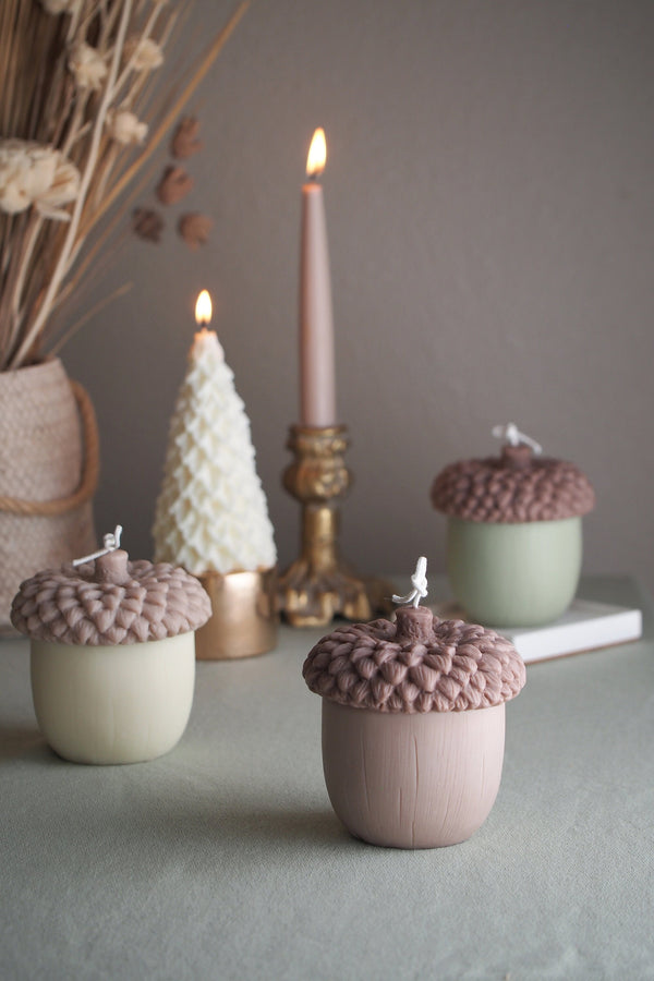 Acorn Shaped Candles, Fall Scented Candles, Thanksgiving Decoration Candles, Christmas Candles, Holiday Candle Gifts, Housewarming Gifts