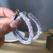 Sequins Decor Hoop Earrings