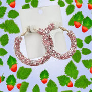 Sparkling Circle Design Hoop Earrings