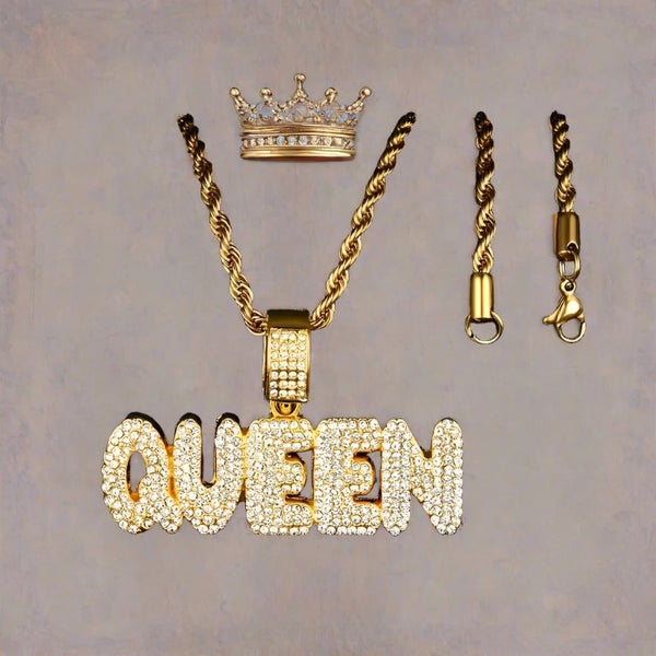 QUEEN  Ladies Hip Hop Cuban Chain