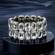 Embellished Silver-Plated Bangle Bracelet