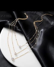 3pc Color Simple Layered Necklace (Gold/Silver)