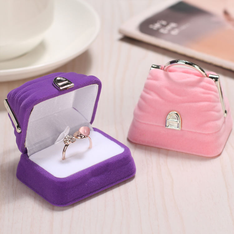 soft flannel jewelry packaging box for rings |  ring gift box