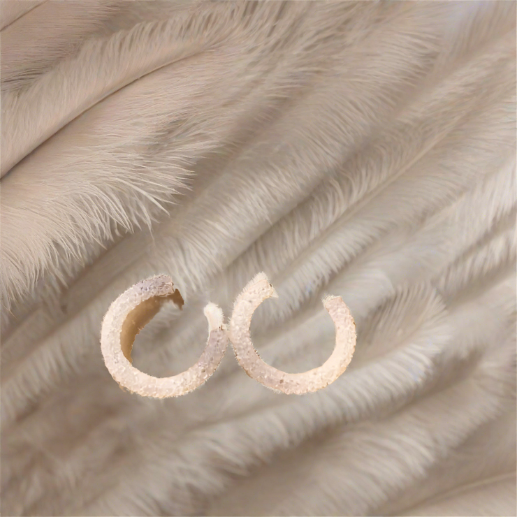 Sparkling Circle Design Hoop Earrings