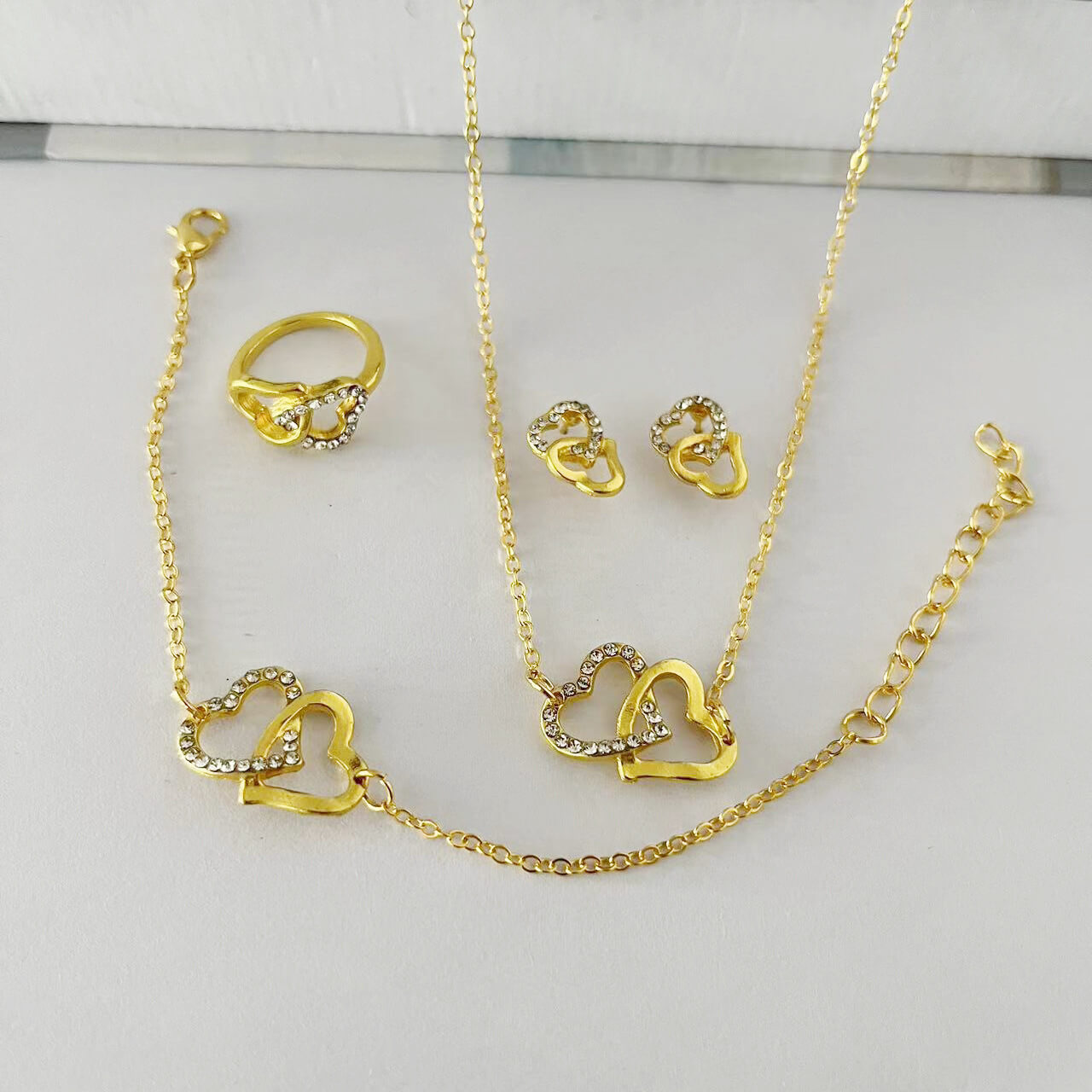 women’s jewelry set necklace earrings ring bracelet | stylish 5pcs set