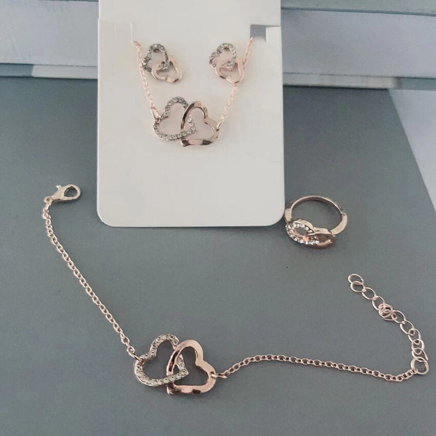women’s jewelry set necklace earrings ring bracelet | stylish 5pcs set