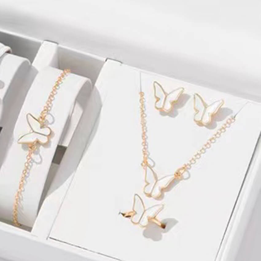 women’s jewelry set necklace earrings ring bracelet | stylish 5pcs set