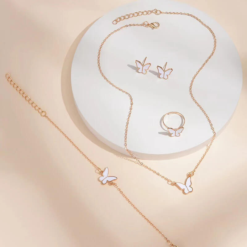 women’s jewelry set necklace earrings ring bracelet | stylish 5pcs set