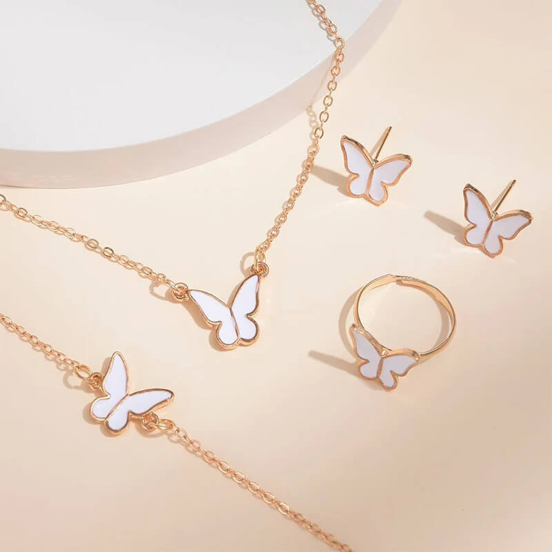 women’s jewelry set necklace earrings ring bracelet | stylish 5pcs set