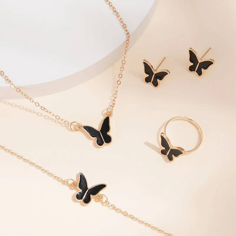 women’s jewelry set necklace earrings ring bracelet | stylish 5pcs set